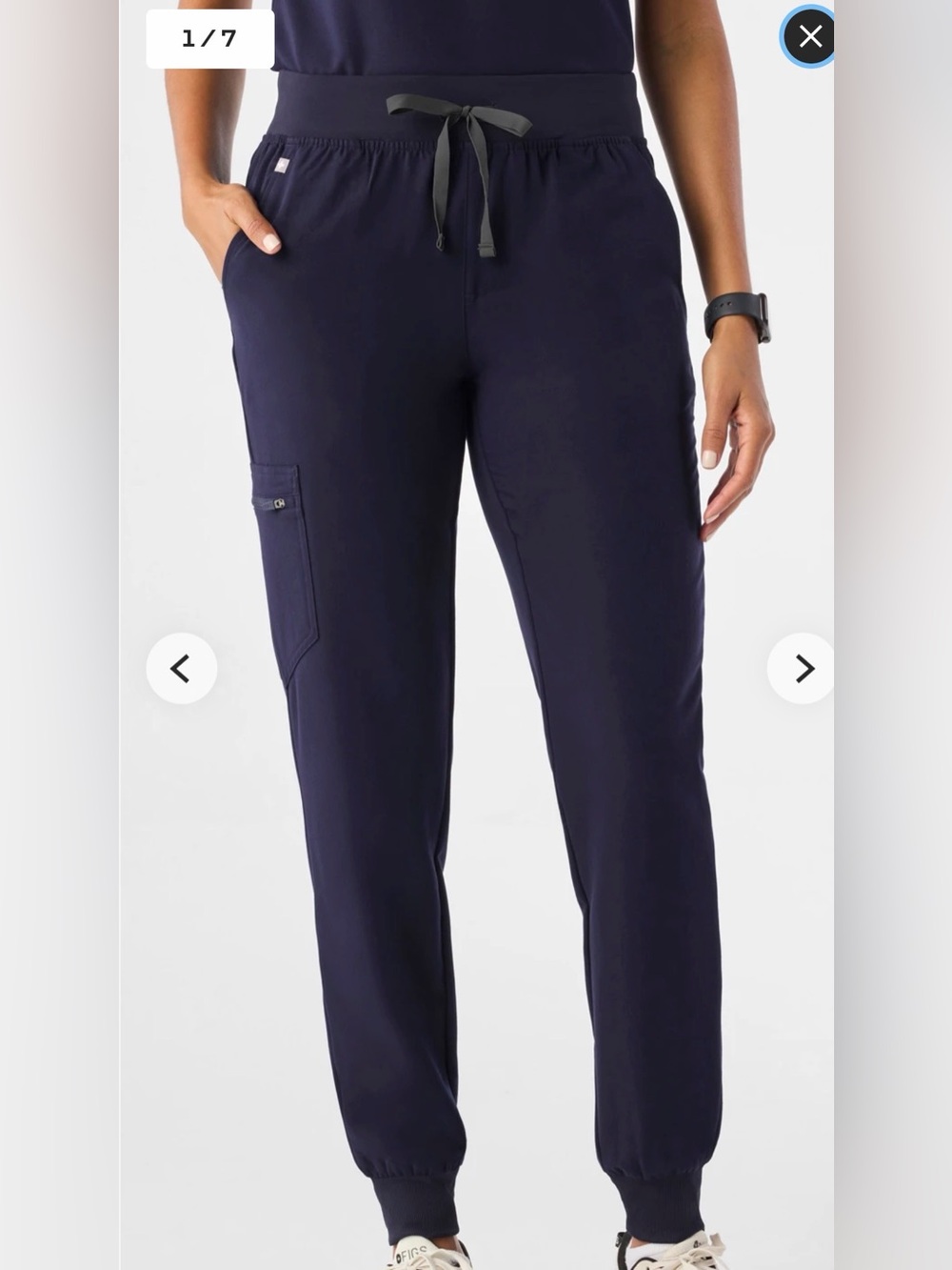 Figs Navy Blue Drawstring Jogger Pants medium size